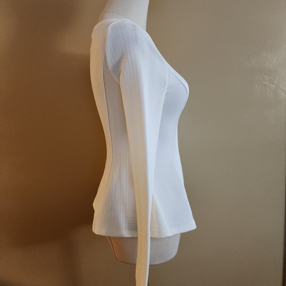 White L/S Peplum Top, Women's S - Picture 7 of 12
